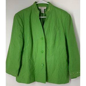 Women’s dress barn large linen green laser bling 5608